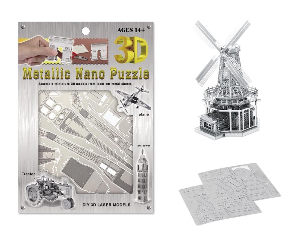 11*11 см умная ветряная мельница DIY головоломки игры металлические 3D головоломки