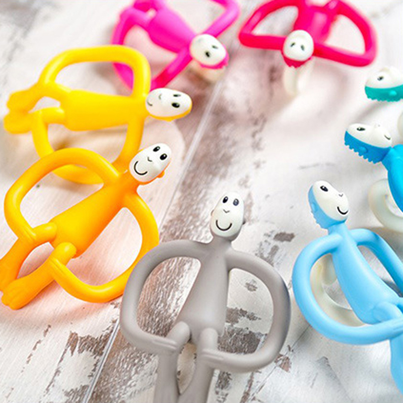 New design baby chew teething toy match monkey baby teether food grade silicon beans toy Pendant Gift