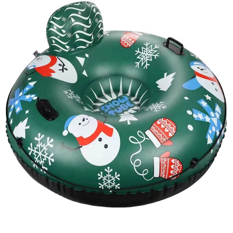 New winter outdoor PVC inflatable backrest ski ring, thick cold-resistant skis, snow toys
