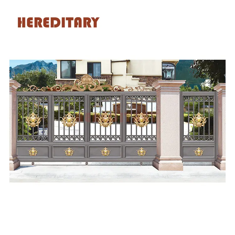 High-quality paint main gate designs aluminum door electric main gate for house garden driveway