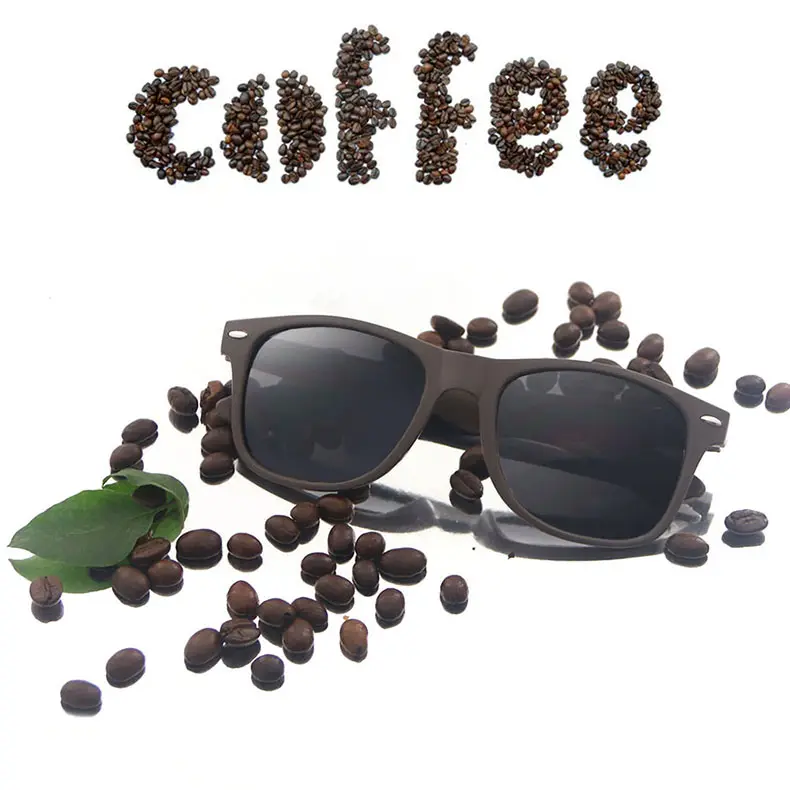 New Retro Style Designer Custom Logo PP Coffee Waste Grounds Eco Recycled Fashion Sunglasses 2022