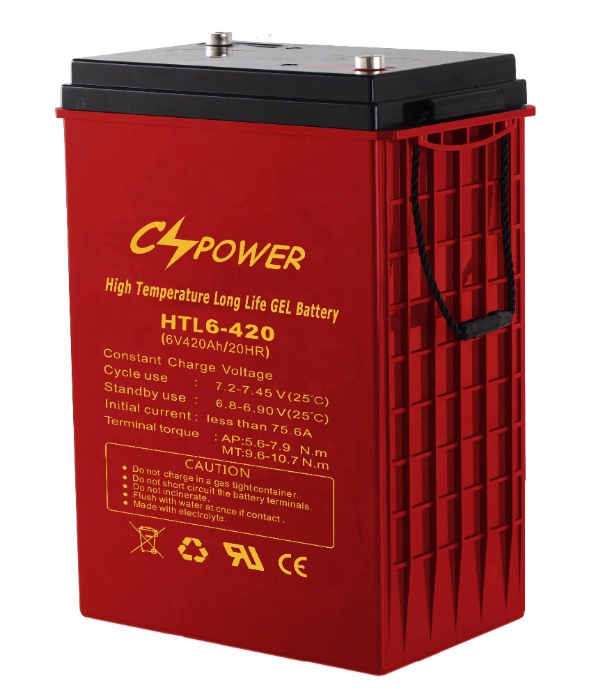 CSPOWER (HTL6-420) долгий срок службы 6V 420Ah высокая температура многократного цикла глубокого заряда-разряда Солнечная гелевая батарея