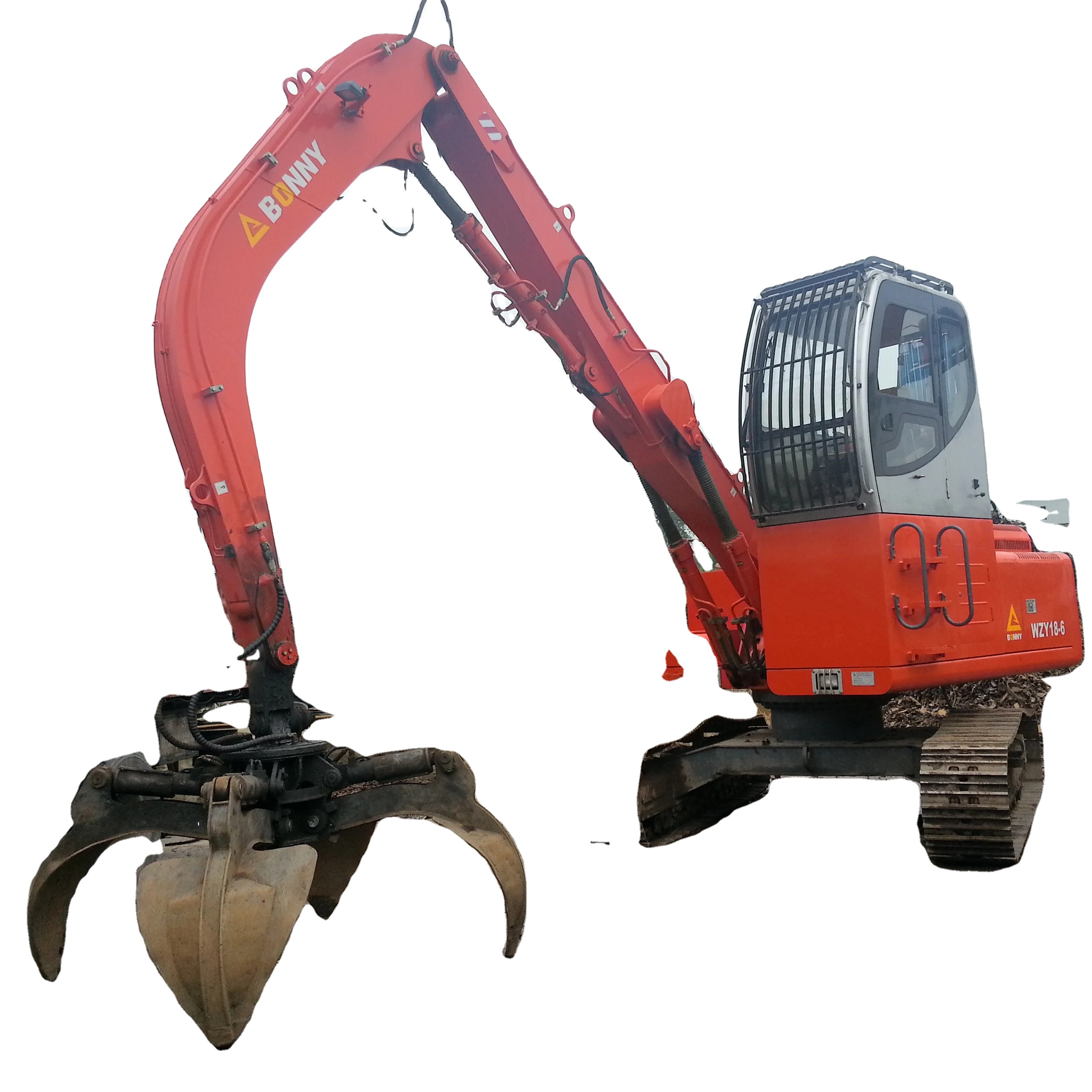 Powerful Hydraulic Excavator Metal Scrap Grab Single Hook Crane Scrap Metal Stationary Bucket Grab