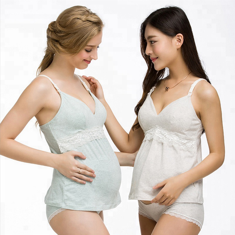 Summer New Maternity Underwear Comfortable Maternity Clothes Maternity Pajamas Breastfeeding Sling Bra