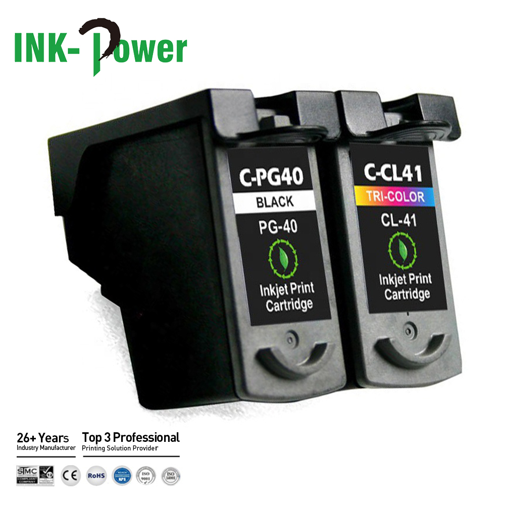 INK-мощность PG 40 CL 41 PG-40 CL-41 PG40 CL41 Восстановленный струйный картридж с чернилами для Canon Pixma IP 1800 принтер