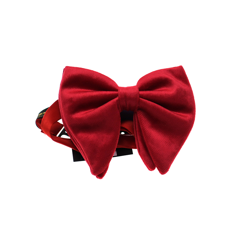 Men's Pre-Tied Oversized Big Velvet Vintage Bow Tie
