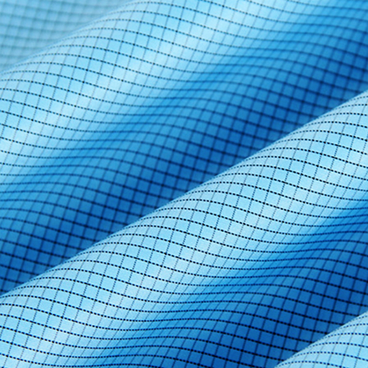 5mm Grid Anti-static ESD Woven Clothing Fabric Dust Proof Anti Static Tulle Twill Yarn 100% Polyester