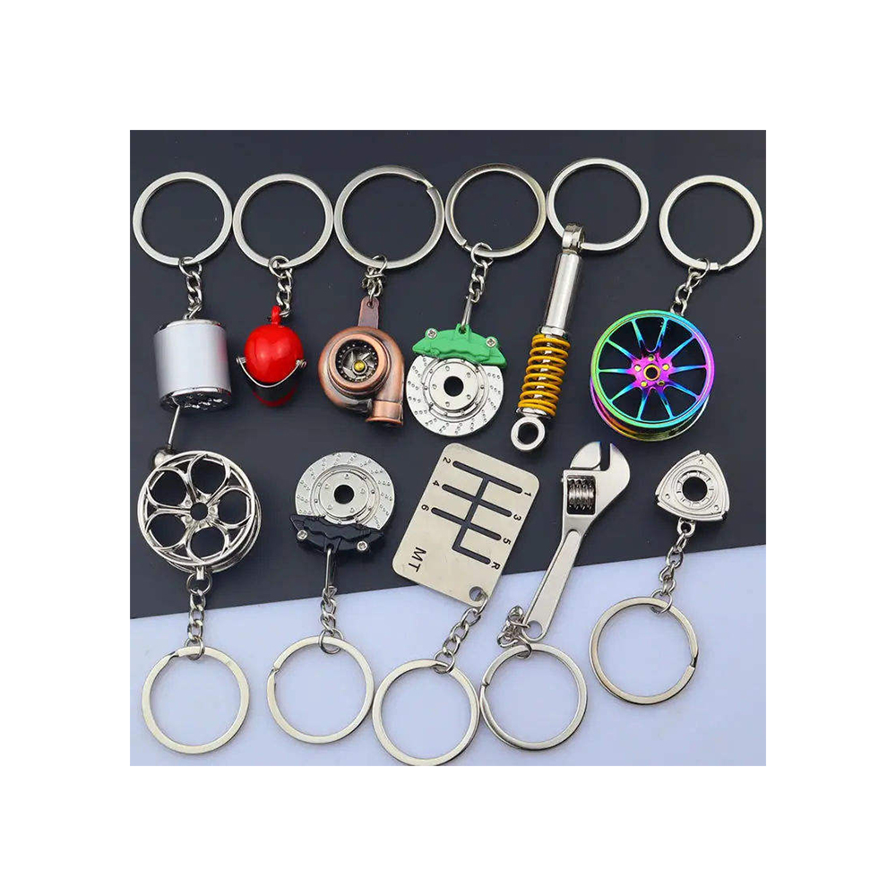 Custom Aluminium Car Keychain with Enamel Printing for Turbo Gear Enthusiasts