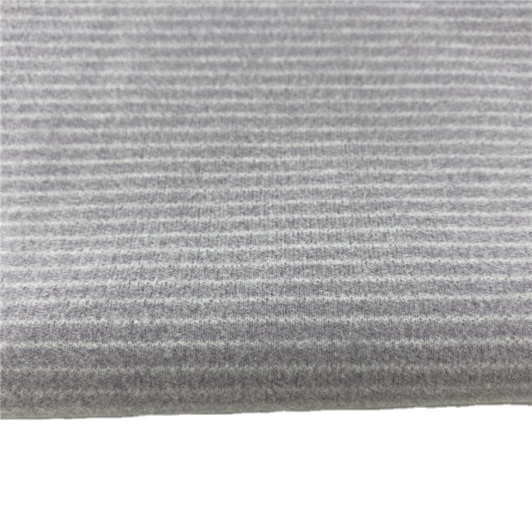 Hot sale super soft microfiber polyester stripe knitted velvet fabrics for garments