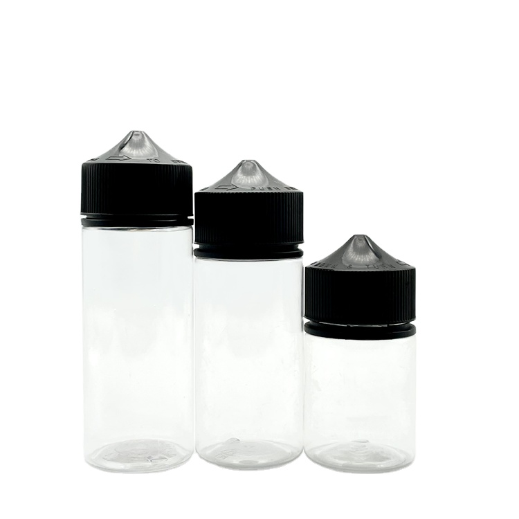 China clear black bottles plastic vape liquid 60ml fat 100ml 120ml pet e liquid juice bottle squeeze pet ejuice plastic bottle
