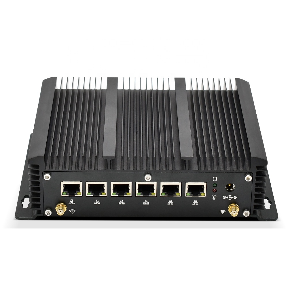 Бесплатная доставка 6 LAN безвентиляторный мини-промышленный ПК Core i5 7267U i3 7167U 3865U межсетевой ПК Pfsense маршрутизатор 2 * последовательный порт 4G/3G WiFi