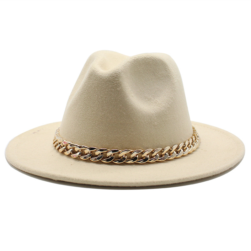 2021 Autumn/Winter British Style Wool Jazz Hat Fedora Hats European And American Fashion Large Brimmed Felt Hat