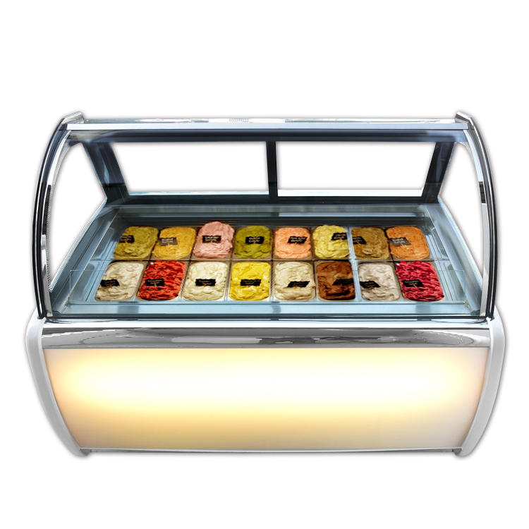 CE 16 сковорода воздушного охлаждения gelato дисплей морозильник мороженого витрина/Витрина дисплея/витрина