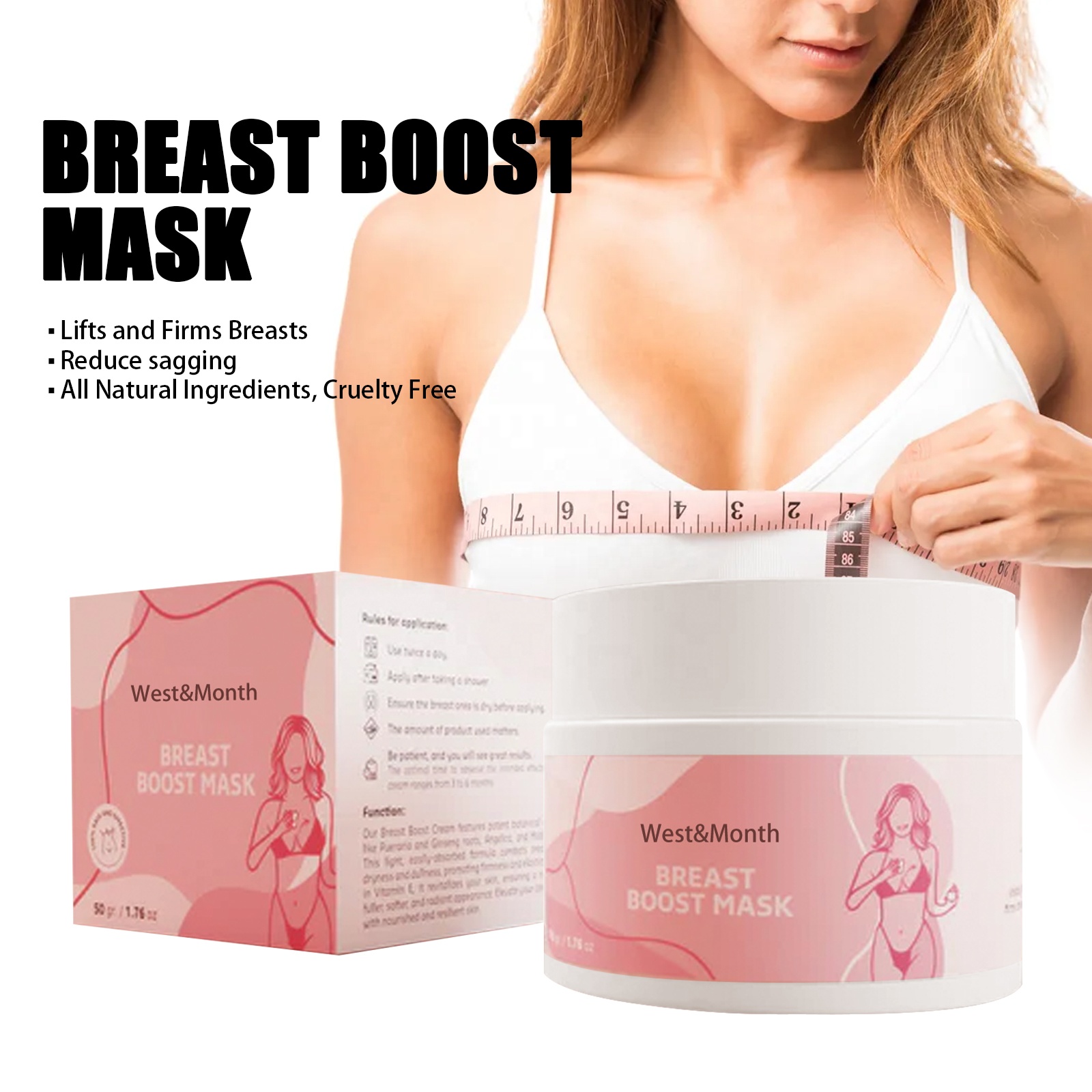 Private Label 100% Natural Anti-Sagging Moisturizing Boobs Lifting and Firming Tightening Enhancement Cream Breast Mask
