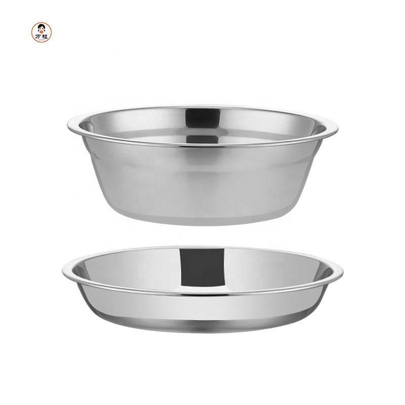 Wholesale Tableware 304 Thickened Stainless Steel Basin Soup Basin Deepened Plate Serving Tray
