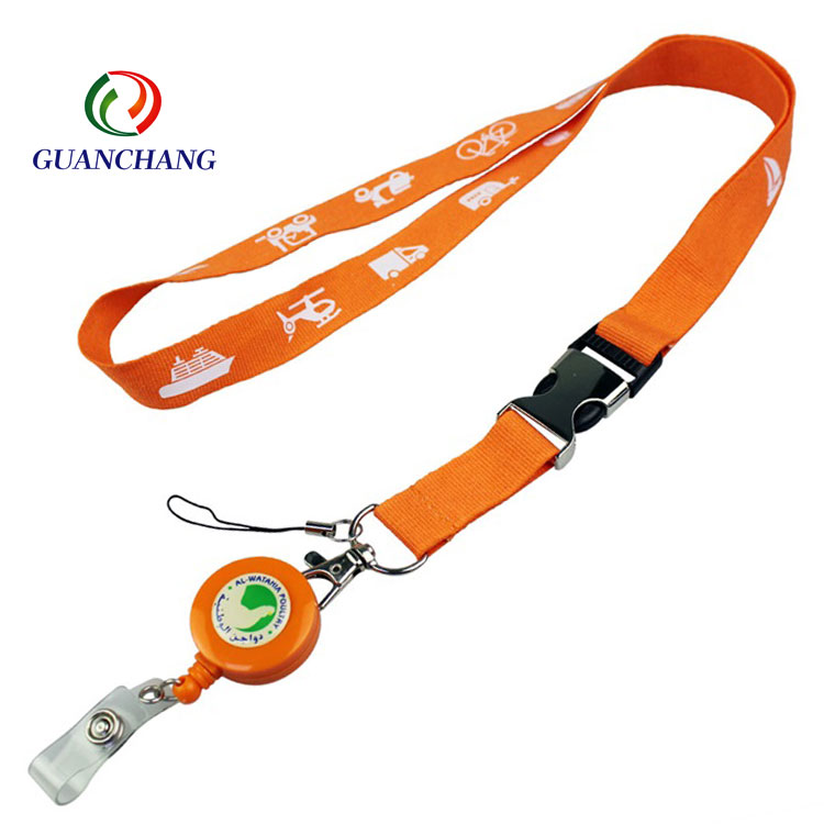 Custom Promotion Yoyo retractable badge reel holder lanyard with custom logo