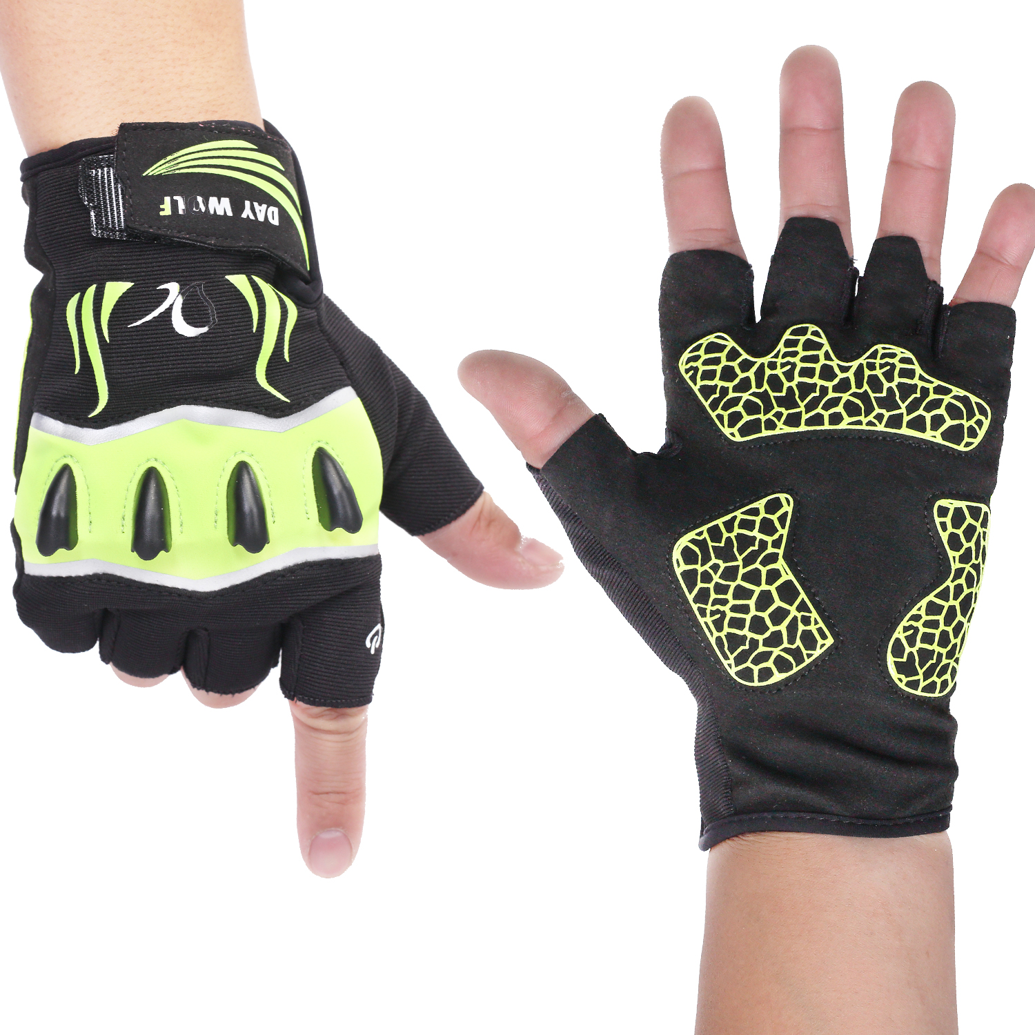 Day Wolf Night Riding Breathable Gloves Elastic Non-slip Gloves Half Fingers Gloves