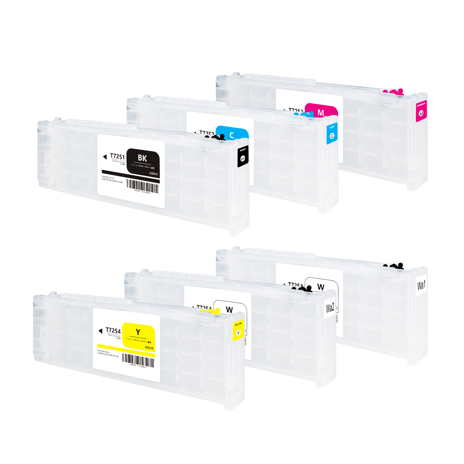 SC-F2000 F2100 Printer Refillable Ink Cartridge with Chip for Epson SureColor F2130 F2160 Ink Cartridge T7251-T7254 T725A T725B