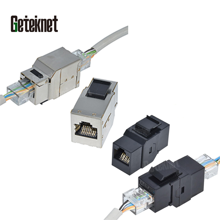 Адаптер Geteknet Keystone CAT6a Cat6, разъем keystone Jack cpuplers 8P8C UTP FTP, сетевой модуль jack female к female CAT6 RJ45 соединитель