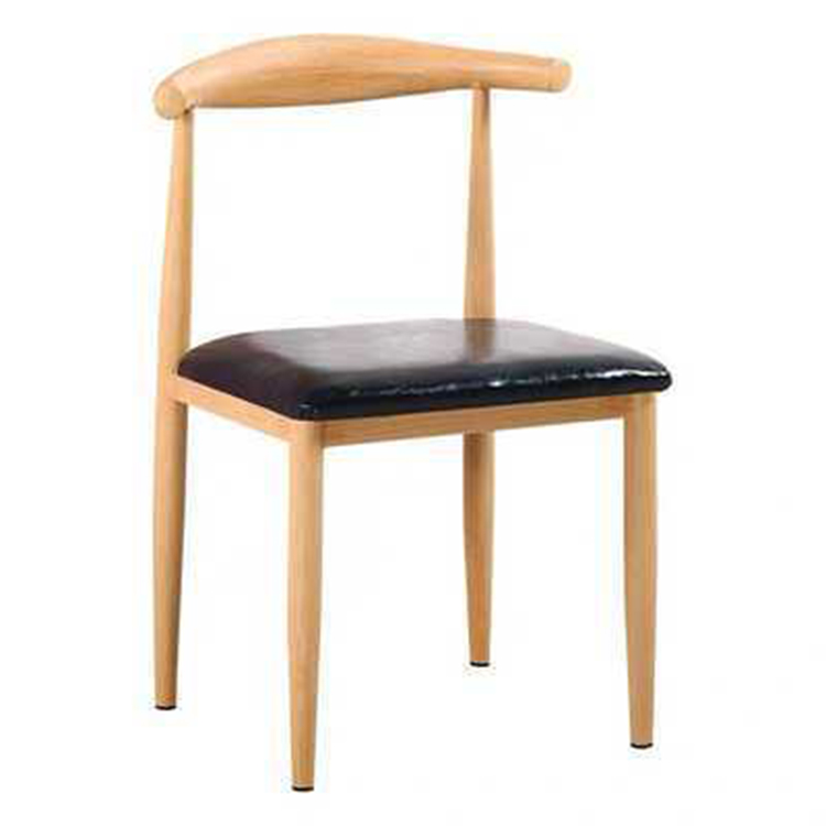 Manufacturers supply modern simple metal furniture unique design pu pads living room round head horn dining chair