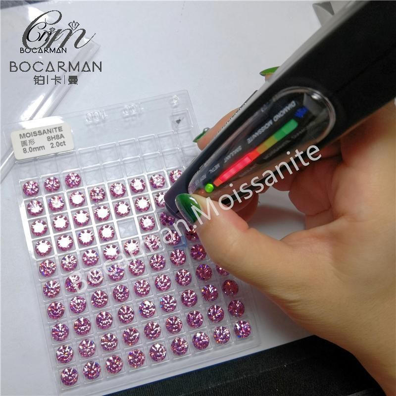 Bocarman 1ct VVS pink Round Brilliant Cut Moissanite Diamond Synthetic Loose stone accessories for jewelry