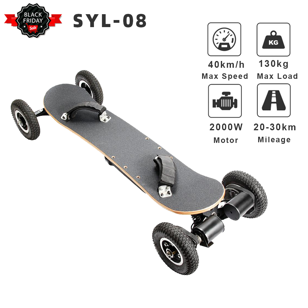 [EU] Syl-08 внедорожные доска 11Ah 40км/ч Высокая производительность доска на пульте дистанциого управления-черный