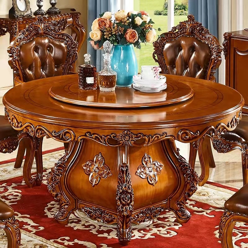 Graceful Provincial Furniture Superior Dining Set For kitchen Classic Dining Set Polished Distressed Dining room set