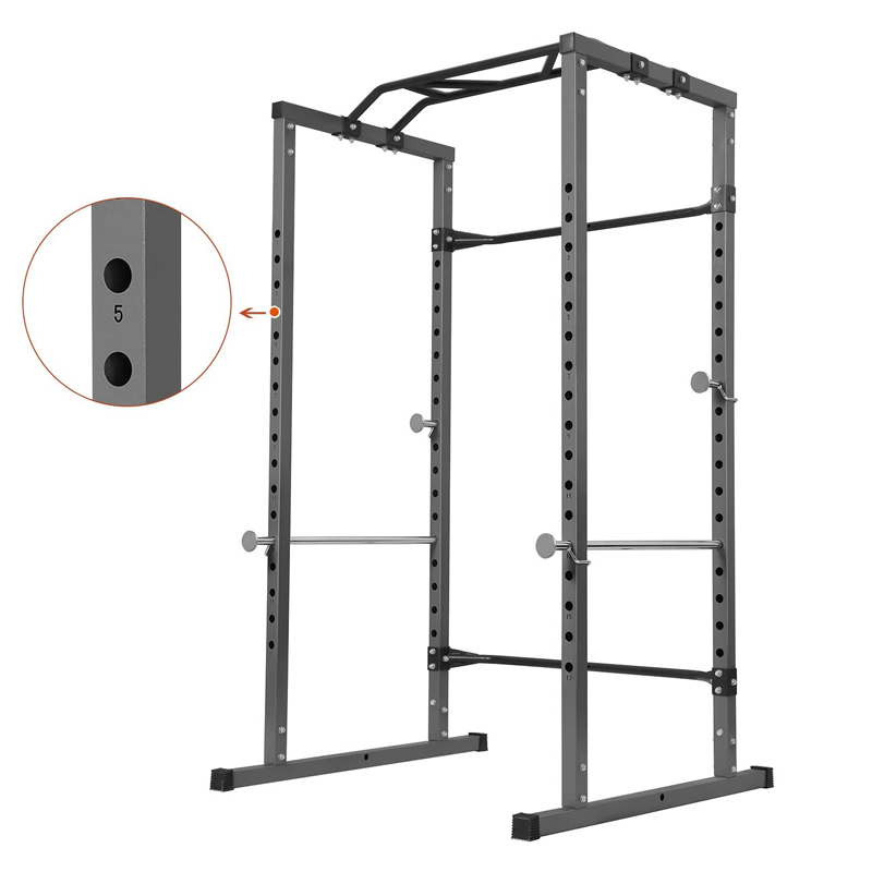 Heavy Duty Multi-Function Power Squat Cage Rack Home Gym Exercise Bench Press Weightlifting Workout Station