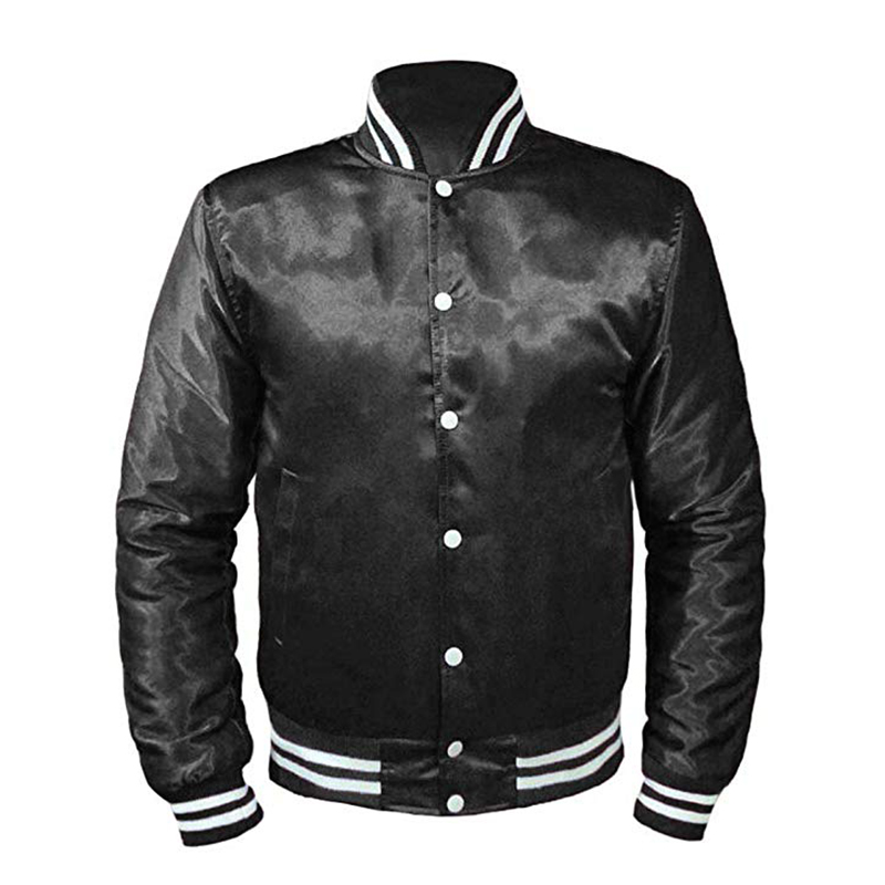 Изготовленная на заказ Куртка varsity из 100% полиэстера, оптовая продажа атласных бейсбольных курток