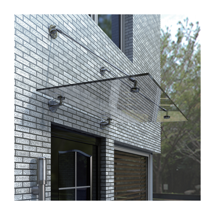 entry canopy stainless steel curtain wall awnings canopy fittings waterproof glass roof door canopy for glass awnings