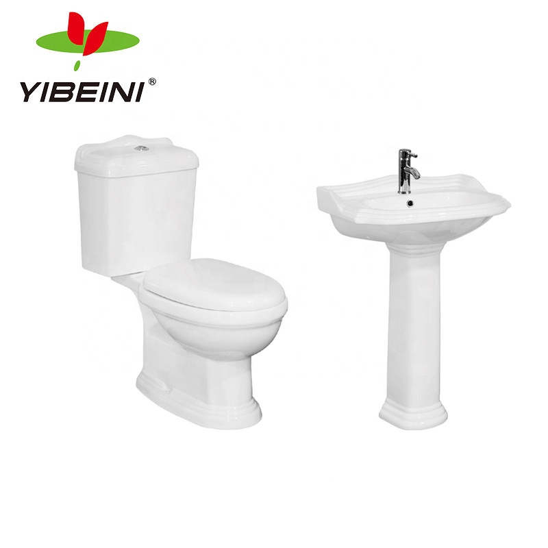 Chaozhou ceramic sanitary ware bathroom wahsdown two piece toilet set