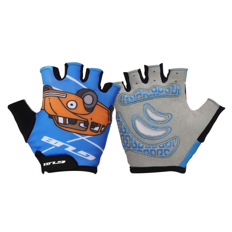 INBIKE Half Finger Cute Pattern Sublimation Printing Kids Leather Bike Child Gloves