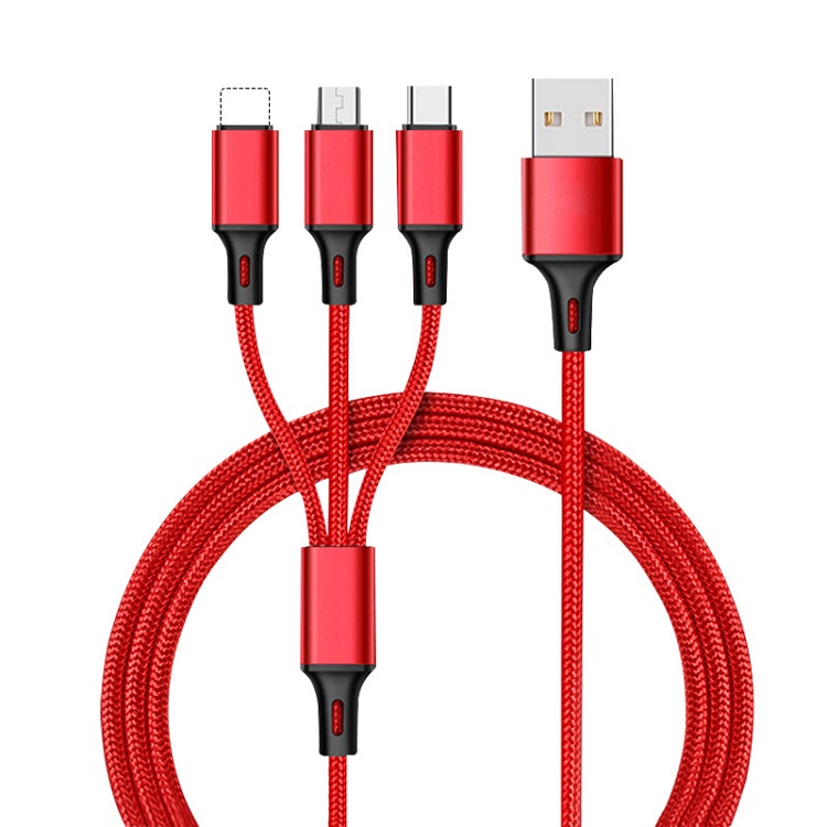 Usb 3 в 1 Плетеный Тип c Быстрый кабель для зарядки мобильного телефона