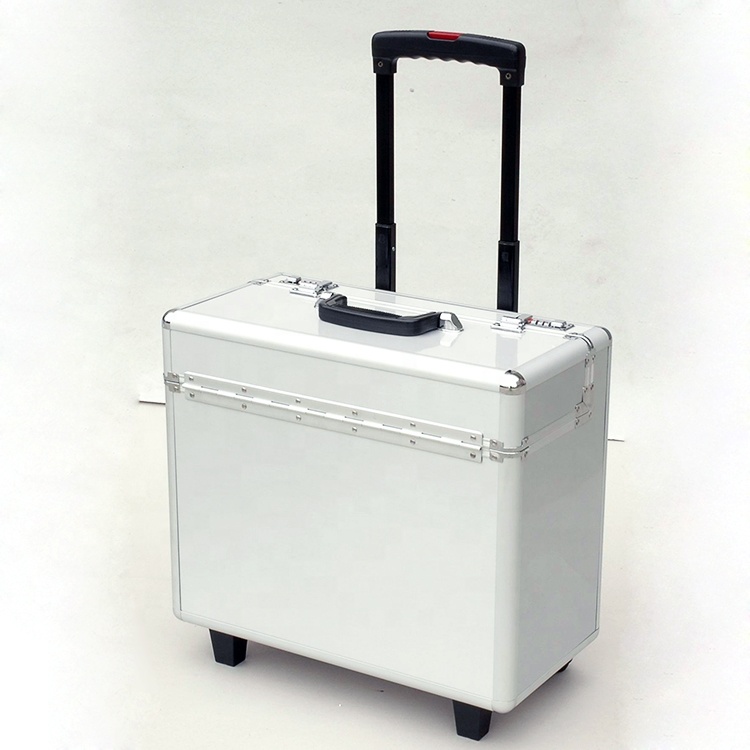 Aluminum Luggage Case Silver Wheeled Case Special Purpose Bags and Cases
