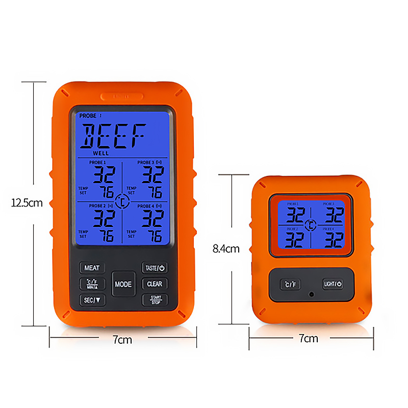 Stainless Steel Wireless Remote Monitoring Touchscreen Kitchen Digital Meat Food Thermometer