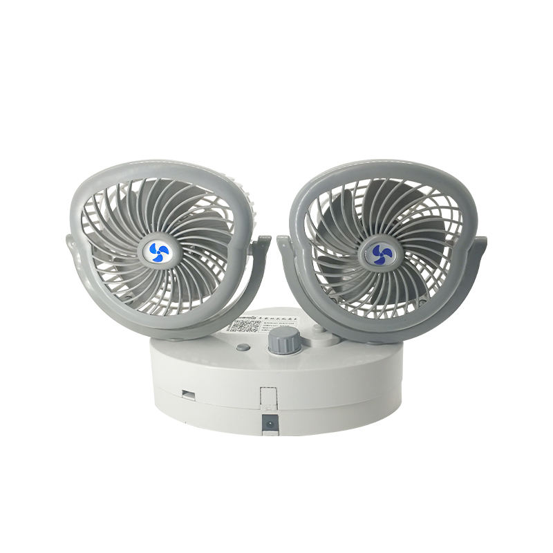 Intelligent car fan double head with swing head USB interface 24 V / 12 V adjustable speed, fuel saving and power saving