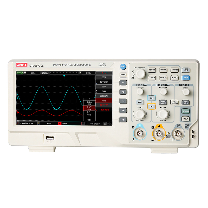 UNI-T UTD2072CL осциллограф двухканальный портативный цифровой осциллограф Ручной осциллограф для электрических измерений