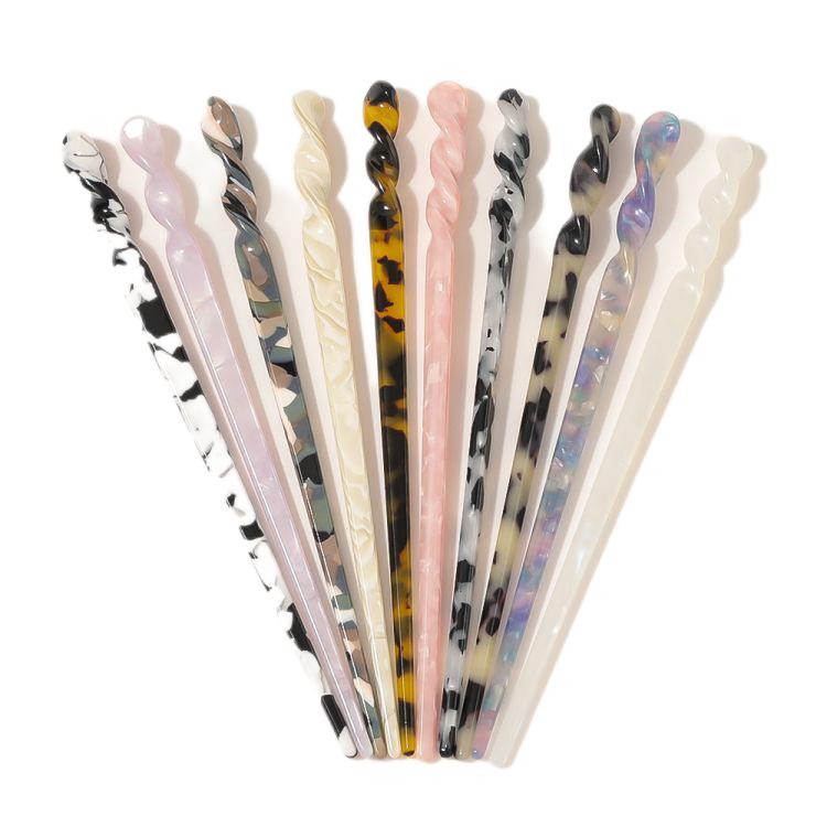 Simple acetic acid hairpin vintage female hairpins in retro style Japanese hair accessories women Chinese marble hair fork