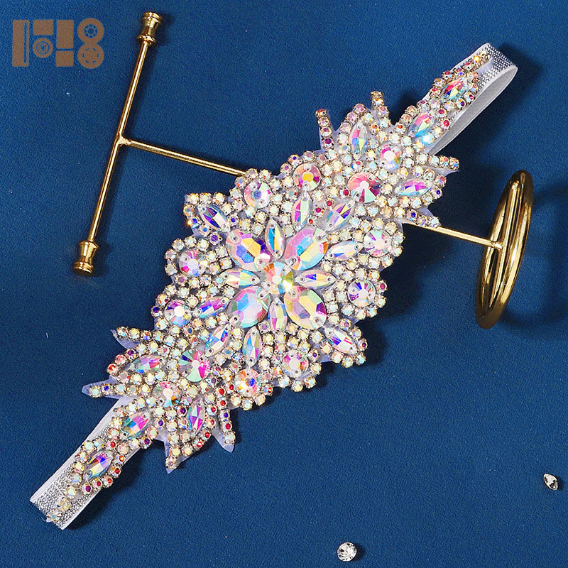 Handmade bridal rhinestone Headband with different wide edge diamond-studded elastic for wedding accessories