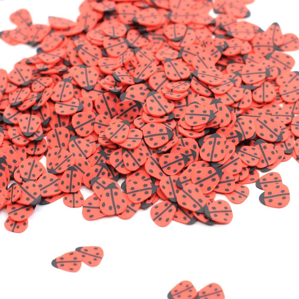 New Arrive Multi Type Ladybug Shape Polymer Clay Sprinkle For Phone Decoration Scrapbook Shaker Card DIY Slime Filler Filli