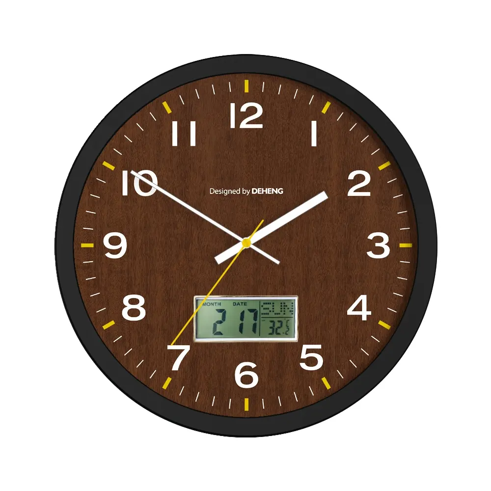 Amazon hot selling Wall clock with humidity and temperature home decor humidity and temperature wall clock