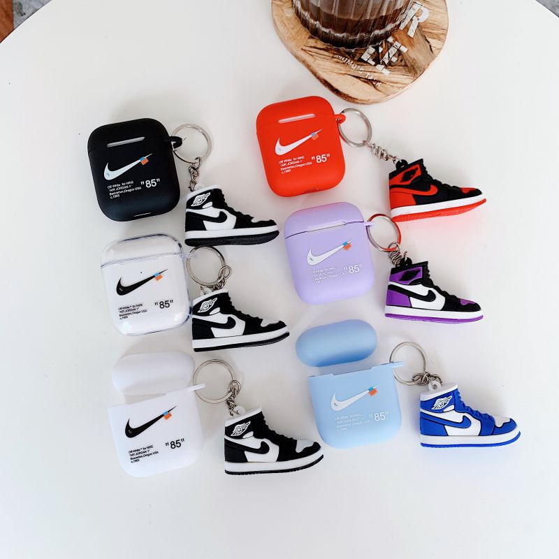 Бесплатный образец роскошный силиконовый чехол Airpod чехол для Airpods чехол с 3D Mini Jordan AJ обувь брелок