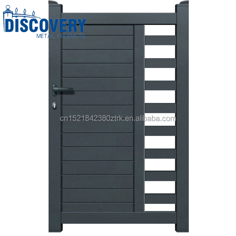 Custom Modern Design Automatic Pedestrian Walkway Aluminum Single Swing Gate