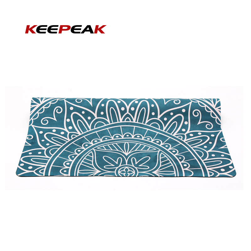 Keepeak ant slip eco-friendly custom print portable gym exercise yoga mat set with bag and strap