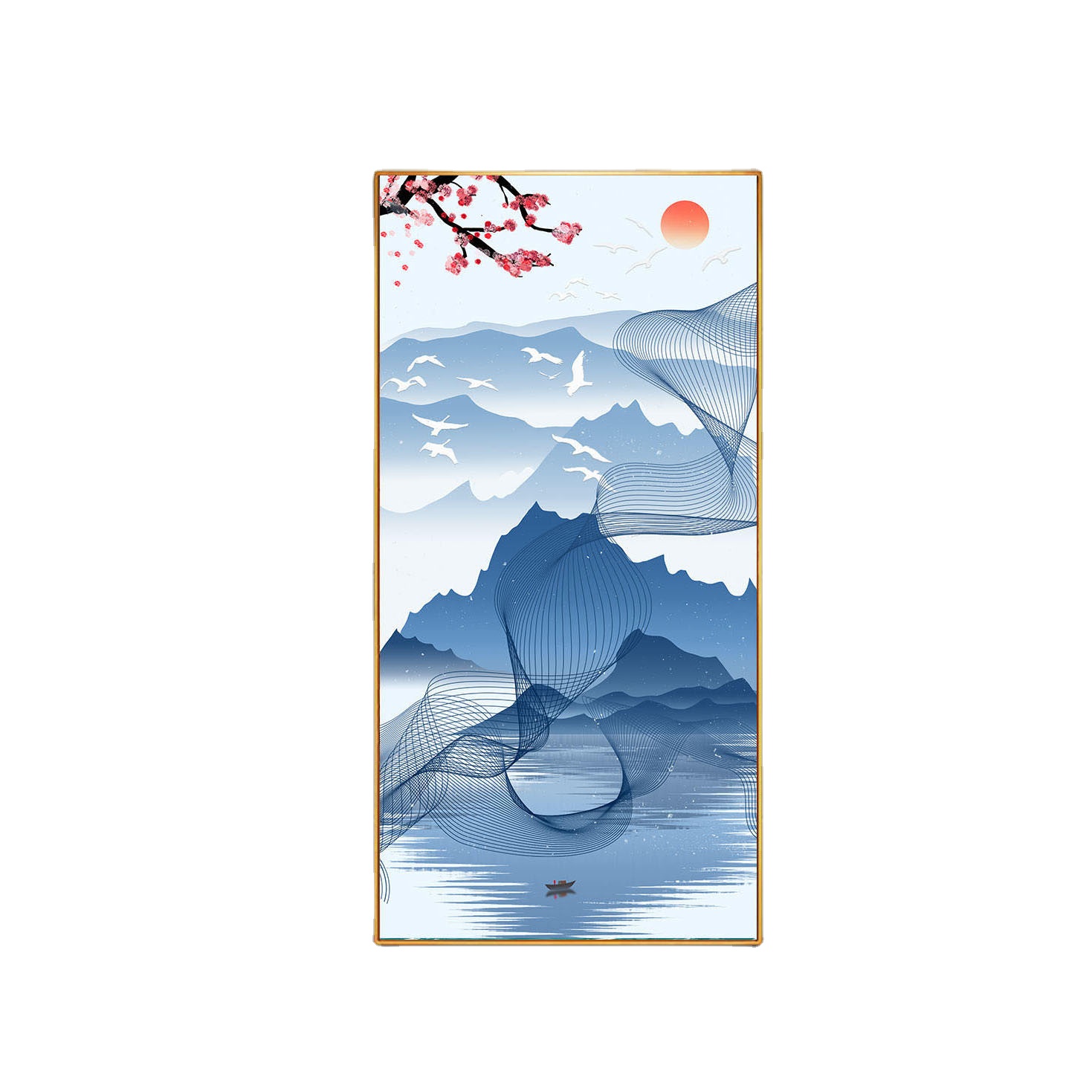Hallway wall framed interior decoration painting Chinese style ink and wash mountains and waters landscape artwork painting