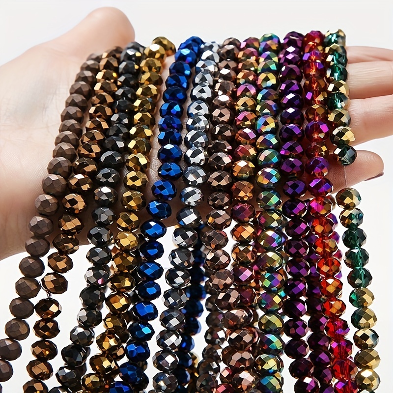 New Crystal Rondelle Glass Beads Chains Jewelry for DIY Handmade Bracelet Necklace Earrings Fashion Phone Chain Craft Supplies