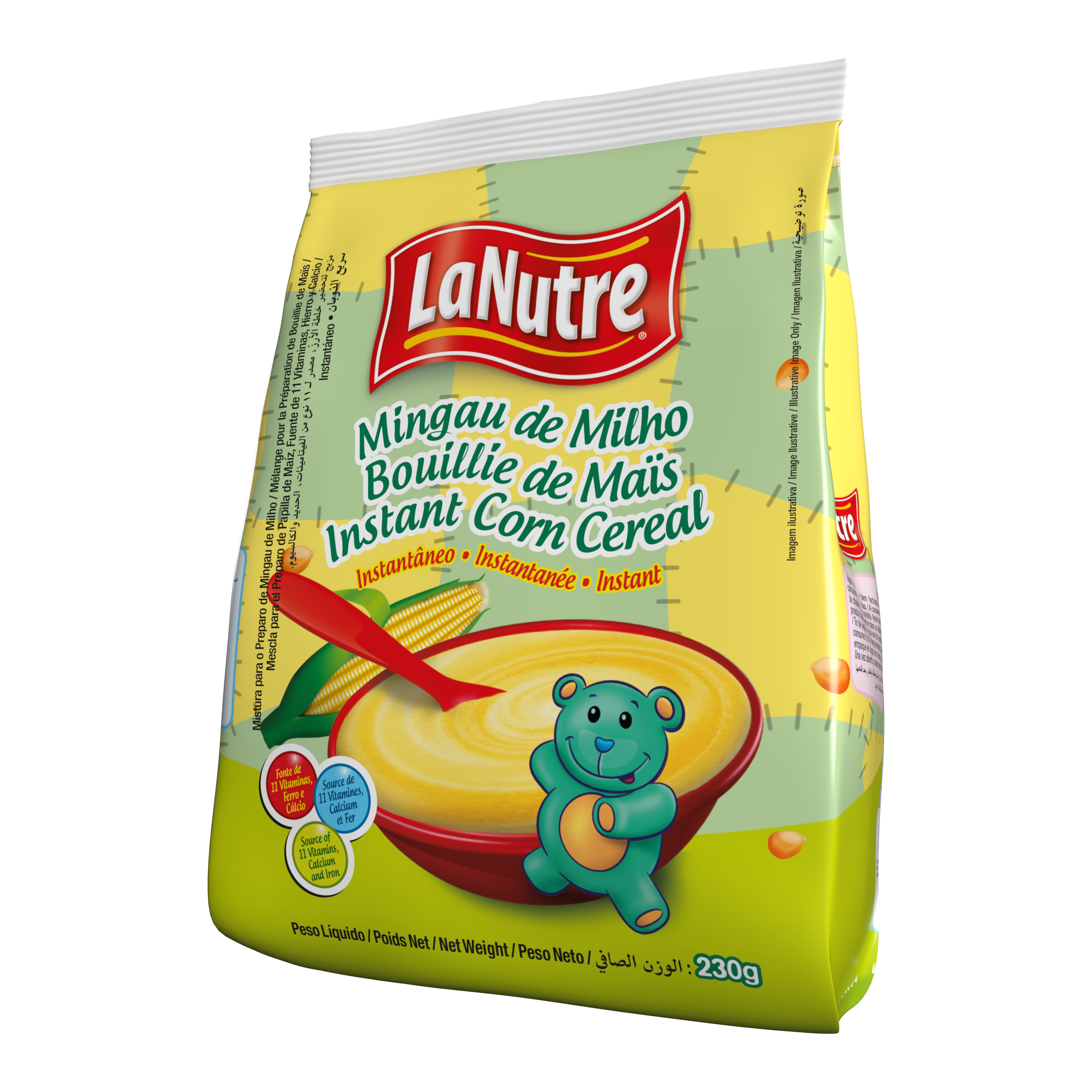 Мгновенные предварительно приготовленные кукурузные хлопья La Nutre, специальные отборные питательные вещества, алюминиевая Саше 230 г