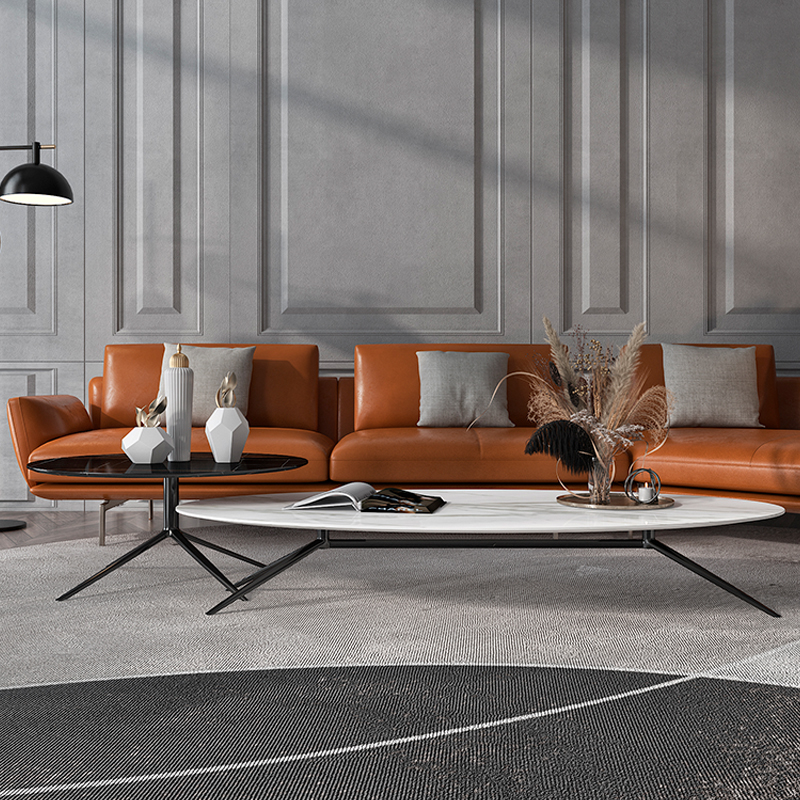 Light luxury rock slab marble size coffee table table combination Nordic minimalist living room home coffee shop tea table