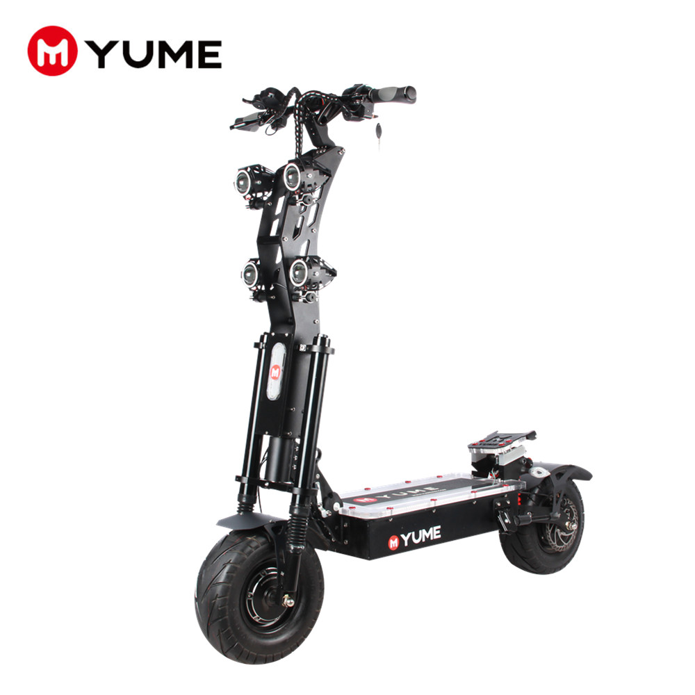 YUME мощный 60v 6000 Вт Двойной Мотор 13 дюймов с толстыми покрышками Электрический Скутер Складной 2 колеса e скутер способный преодолевать Броды для взрослых