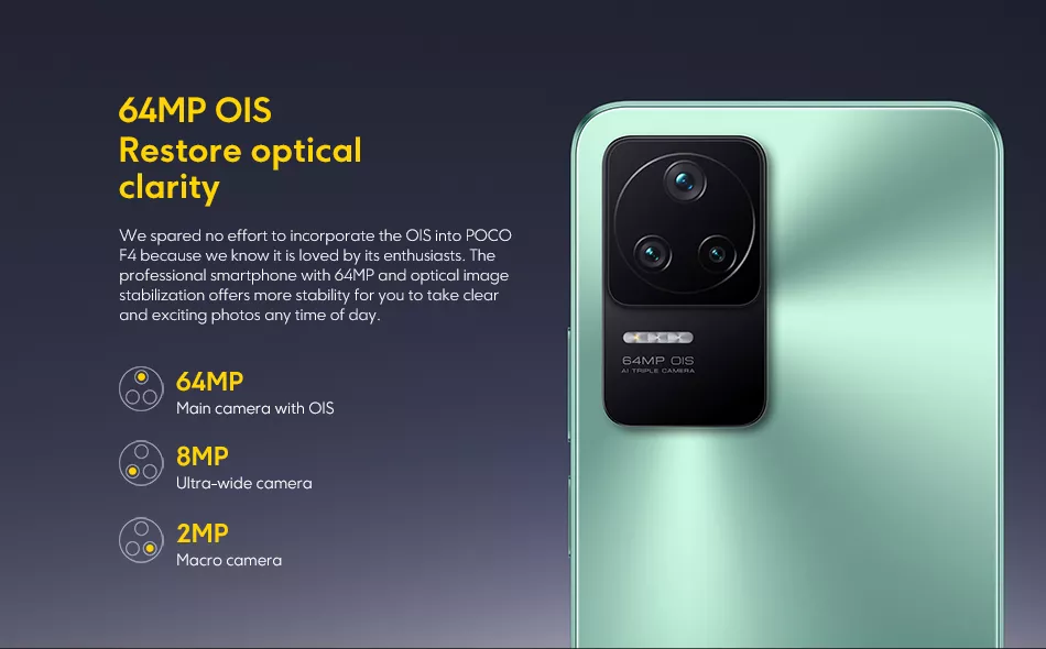NEW Original Global Version POCO F4 5G Smartphone 128GB/256GB  Octa Core 120Hz AMOLED Dot Display 64MP Camera OIS 67W Charging